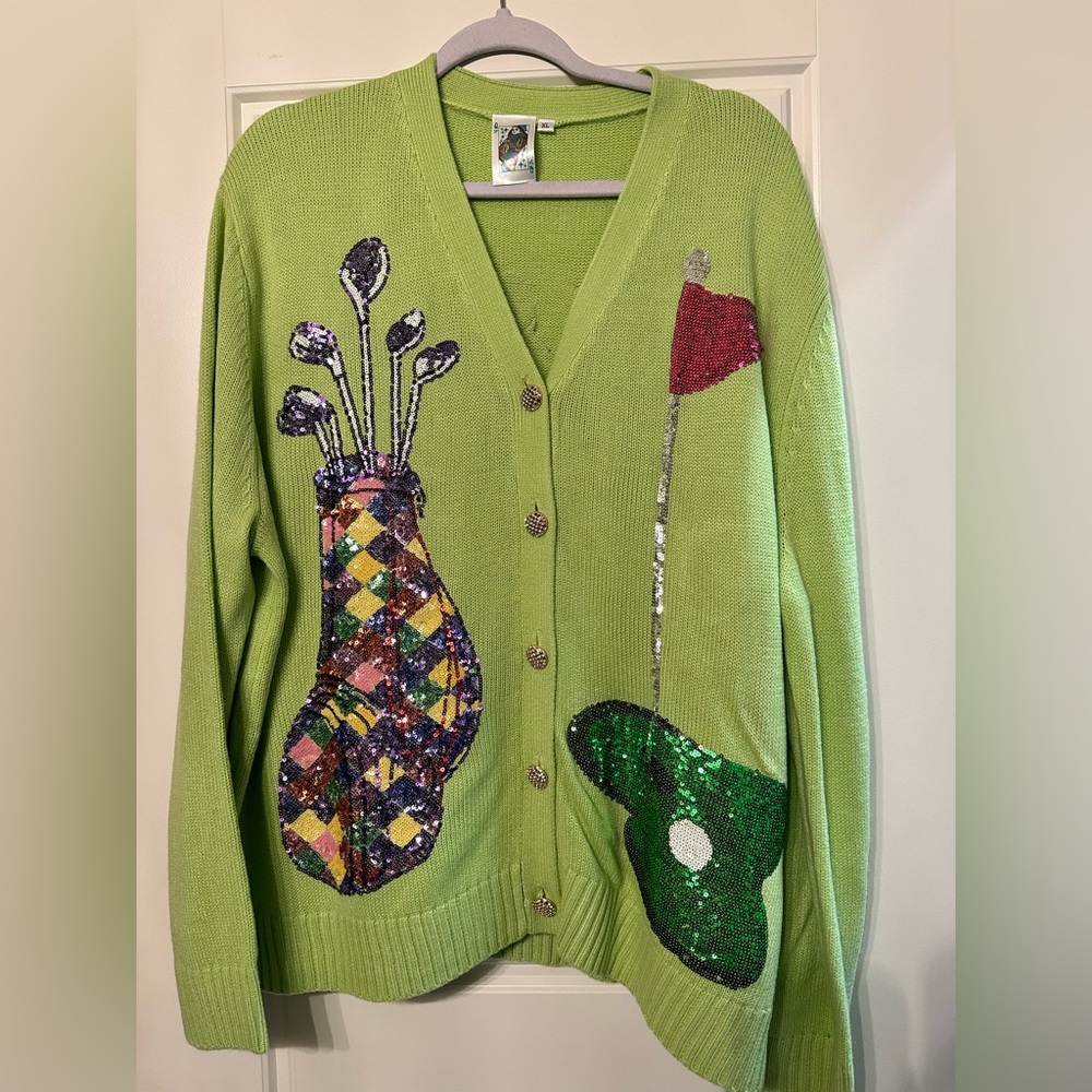 NWOT - Queen of Sparkles - Queen of the Green Cardigan